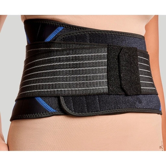 TOMMIE COPPER Black/Blue Adjustable Compression Back Brace NEW Large/XLarge - Picture 5 of 6